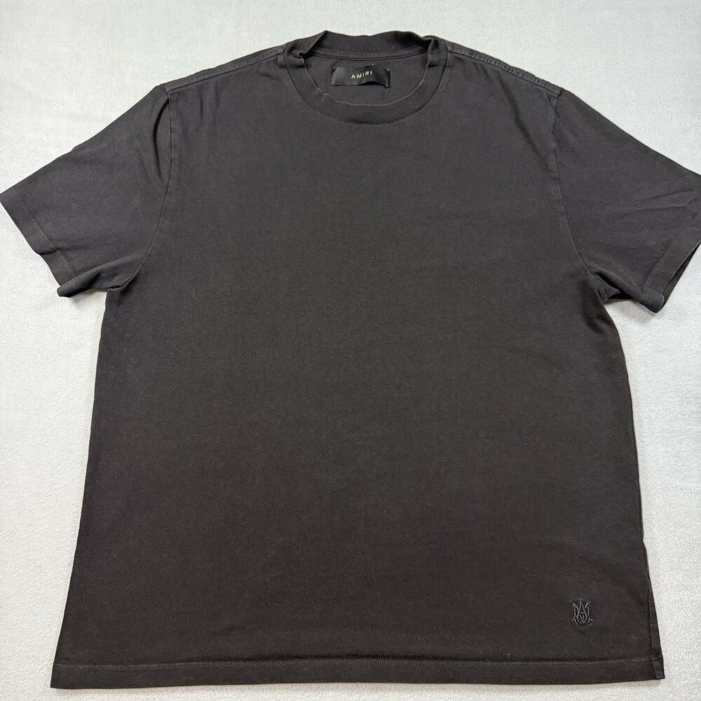 AMIRI Black T-Shirt Men’s Medium MA Logo Embroidered 100% Cotton Luxury